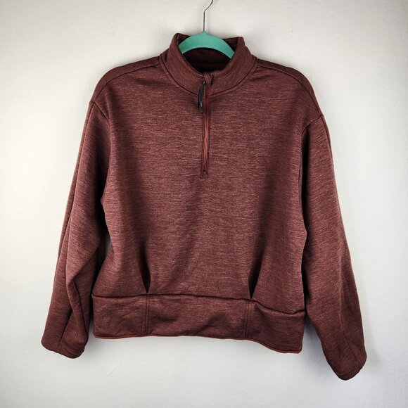 Athleta Tops - Athleta Maroon Altitude Polartec Half Zip Sweatshirt sz L